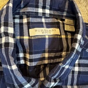 Cotton mens button down Burberry shirt. Can be dressed up or down with jeans.